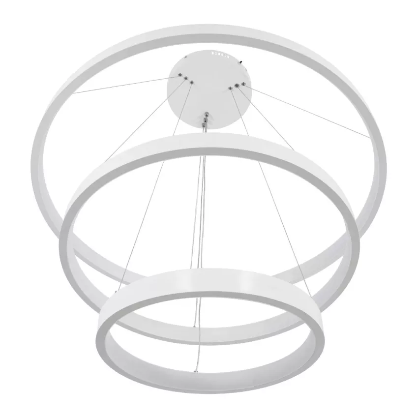 kelvo® NEMESIS  Κρεμαστό Φωτιστικό Οροφής LED 120W 12000lm 180° AC 220-240V IP20 Ρυθμιζόμενο Λευκό CCT με Χειριστήριο από 2700K έως 6000K Dimmable - Lumileds SMD Chip - Λευκό Ματ - Μ80 x Π80 x Υ80cm