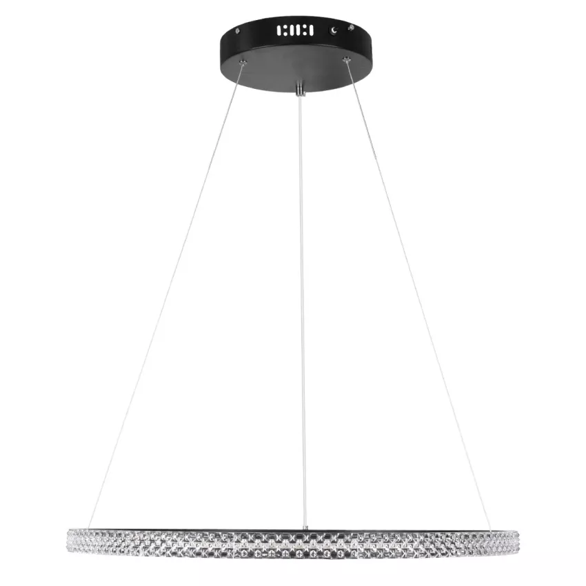 kelvo® DIAMOND  Κρεμαστό Φωτιστικό Οροφής LED 45W 4500lm 180° AC 220-240V IP20 Ρυθμιζόμενο Λευκό CCT με Χειριστήριο από 2700K έως 6000K Dimmable - Lumileds SMD Chip - Μαύρο Ματ - Μ60 x Π60 x Υ3cm