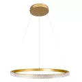 kelvo® DIAMOND  Κρεμαστό Φωτιστικό Οροφής LED 45W 4500lm 180° AC 220-240V IP20 Ρυθμιζόμενο Λευκό CCT με Χειριστήριο από 2700K έως 6000K Dimmable - Lumileds SMD Chip - Χρυσό Πλατίνα - Μ60 x Π60 x Υ3cm