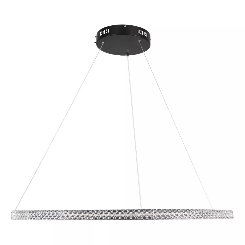 kelvo® DIAMOND  Κρεμαστό Φωτιστικό Οροφής LED 67W 6700lm 180° AC 220-240V IP20 Ρυθμιζόμενο Λευκό CCT με Χειριστήριο από 2700K έως 6000K Dimmable - Lumileds SMD Chip - Μαύρο Ματ - Μ80 x Π80 x Υ3cm