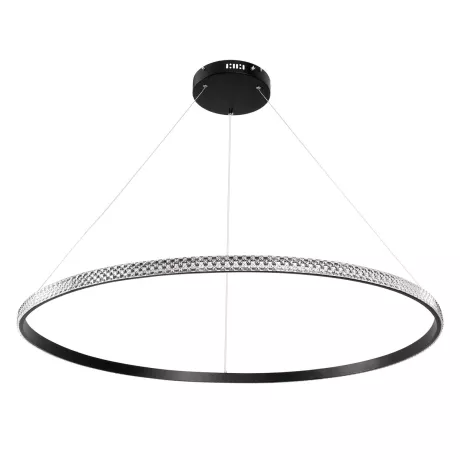 kelvo® DIAMOND  Κρεμαστό Φωτιστικό Οροφής LED 75W 7500lm 180° AC 220-240V IP20 Ρυθμιζόμενο Λευκό CCT με Χειριστήριο από 2700K έως 6000K Dimmable - Lumileds SMD Chip - Μαύρο Ματ - Μ100 x Π100 x Υ3cm