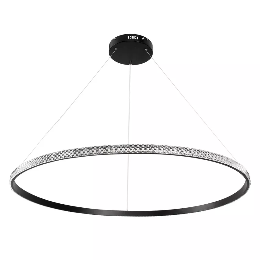 kelvo® DIAMOND  Κρεμαστό Φωτιστικό Οροφής LED 75W 7500lm 180° AC 220-240V IP20 Ρυθμιζόμενο Λευκό CCT με Χειριστήριο από 2700K έως 6000K Dimmable - Lumileds SMD Chip - Μαύρο Ματ - Μ100 x Π100 x Υ3cm