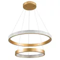 kelvo® DIAMOND  Κρεμαστό Φωτιστικό Οροφής LED 75W 7500lm 360° AC 220-240V IP20 Ρυθμιζόμενο Λευκό CCT με Χειριστήριο από 2700K έως 6000K Dimmable - Lumileds SMD Chip - Χρυσό Πλατίνα - Μ60 x Π60 x Υ40cm