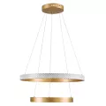kelvo® DIAMOND  Κρεμαστό Φωτιστικό Οροφής LED 75W 7500lm 360° AC 220-240V IP20 Ρυθμιζόμενο Λευκό CCT με Χειριστήριο από 2700K έως 6000K Dimmable - Lumileds SMD Chip - Χρυσό Πλατίνα - Μ60 x Π60 x Υ40cm