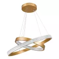 kelvo® DIAMOND  Κρεμαστό Φωτιστικό Οροφής LED 75W 7500lm 360° AC 220-240V IP20 Ρυθμιζόμενο Λευκό CCT με Χειριστήριο από 2700K έως 6000K Dimmable - Lumileds SMD Chip - Χρυσό Πλατίνα - Μ60 x Π60 x Υ40cm