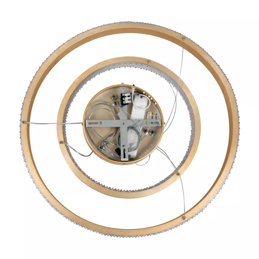 kelvo® DIAMOND  Κρεμαστό Φωτιστικό Οροφής LED 75W 7500lm 360° AC 220-240V IP20 Ρυθμιζόμενο Λευκό CCT με Χειριστήριο από 2700K έως 6000K Dimmable - Lumileds SMD Chip - Χρυσό Πλατίνα - Μ60 x Π60 x Υ40cm
