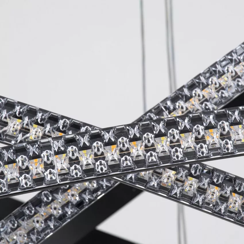 kelvo® DIAMOND  Κρεμαστό Φωτιστικό Οροφής LED 150W 15000lm 180° AC 220-240V IP20 Ρυθμιζόμενο Λευκό CCT με Χειριστήριο από 2700K έως 6000K Dimmable - Lumileds SMD Chip - Μαύρο Ματ - Μ100 x Π100 x Υ100cm