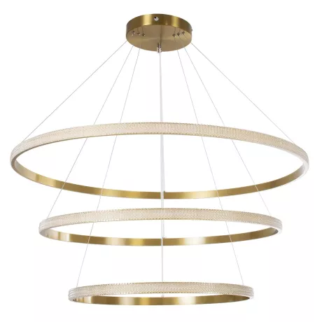 kelvo® DIAMOND  Κρεμαστό Φωτιστικό Οροφής LED 150W 15000lm 180° AC 220-240V IP20 Ρυθμιζόμενο Λευκό CCT με Χειριστήριο από 2700K έως 6000K Dimmable - Lumileds SMD Chip - Χρυσό Πλατίνα - Μ100 x Π100 x Υ100cm