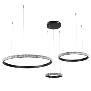 kelvo® DIAMOND  Κρεμαστό Φωτιστικό Οροφής LED 100W 10000lm 180° AC 220-240V IP20 Ρυθμιζόμενο Λευκό CCT με Χειριστήριο από 2700K έως 6000K Dimmable - Lumileds SMD Chip - Μαύρο Ματ - Μ110 x Π110 x Υ60cm