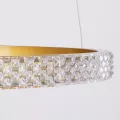 kelvo® DIAMOND  Κρεμαστό Φωτιστικό Οροφής LED 100W 10000lm 180° AC 220-240V IP20 Ρυθμιζόμενο Λευκό CCT με Χειριστήριο από 2700K έως 6000K Dimmable - Lumileds SMD Chip - Χρυσό Πλατίνα - Μ110 x Π110 x Υ60cm