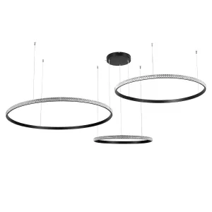 kelvo® DIAMOND  Κρεμαστό Φωτιστικό Οροφής LED 150W 15000lm 180° AC 220-240V IP20 Ρυθμιζόμενο Λευκό CCT με Χειριστήριο από 2700K έως 6000K Dimmable - Lumileds SMD Chip - Μαύρο Ματ - Μ170 x Π170 x Υ60cm