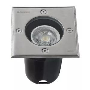 kelvo® KERIA  Χωνευτό Φωτιστικό Σποτ Δαπέδου για Λάμπα MR16 με Ντουί GU10 AC 220-240V Αδιάβροχο IP68 IK09 - Ανοξείδωτο Ατσάλι SS316 - Μ11 x Π11 x Υ11.5cm / Q10.4cm