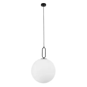 kelvo® BELLISSIMO  Κρεμαστό Φωτιστικό Οροφής για Λάμπα με Ντουί E27 AC 220-240V IP20 - Μαύρο Ματ & Λευκό - Μ40 x Π40 x Υ62cm