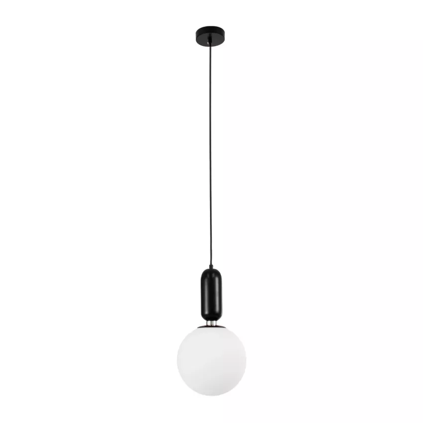 kelvo® ESTETICO  Κρεμαστό Φωτιστικό Οροφής για Λάμπα με Ντουί E27 AC 220-240V IP20 - Μαύρο Ματ & Λευκό - Μ20 x Π20 x Υ38cm