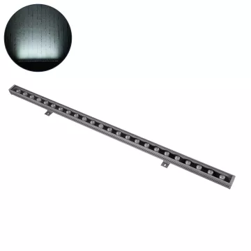 GLOBOSTAR® WASHERFAIA  Μπάρα Φωτισμού Wall Washer LED 24W 2880lm 15° DC 24V Αδιάβροχο IP65 Ψυχρό Λευκό 6000K Dimmable - Bridgelux SMD Chip - Ασημί - Μ100 x Π4 x Υ6.1cm