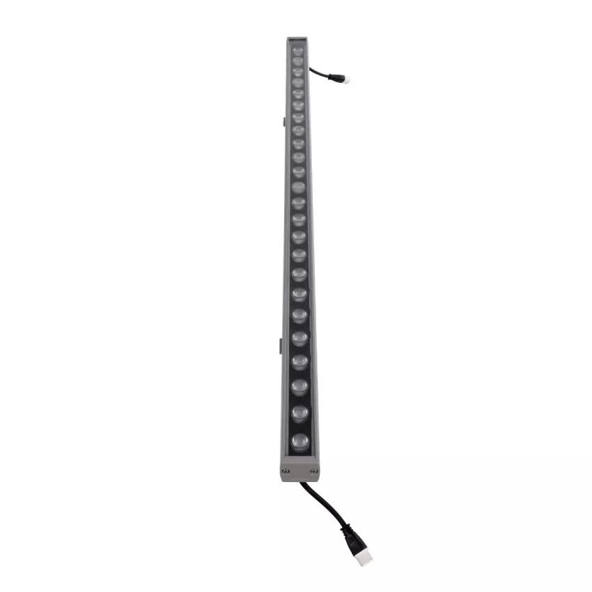 GLOBOSTAR® WASHERFAIA  Μπάρα Φωτισμού Wall Washer LED 24W 2880lm 15° DC 24V Αδιάβροχο IP65 Ψυχρό Λευκό 6000K Dimmable - Bridgelux SMD Chip - Ασημί - Μ100 x Π4 x Υ6.1cm