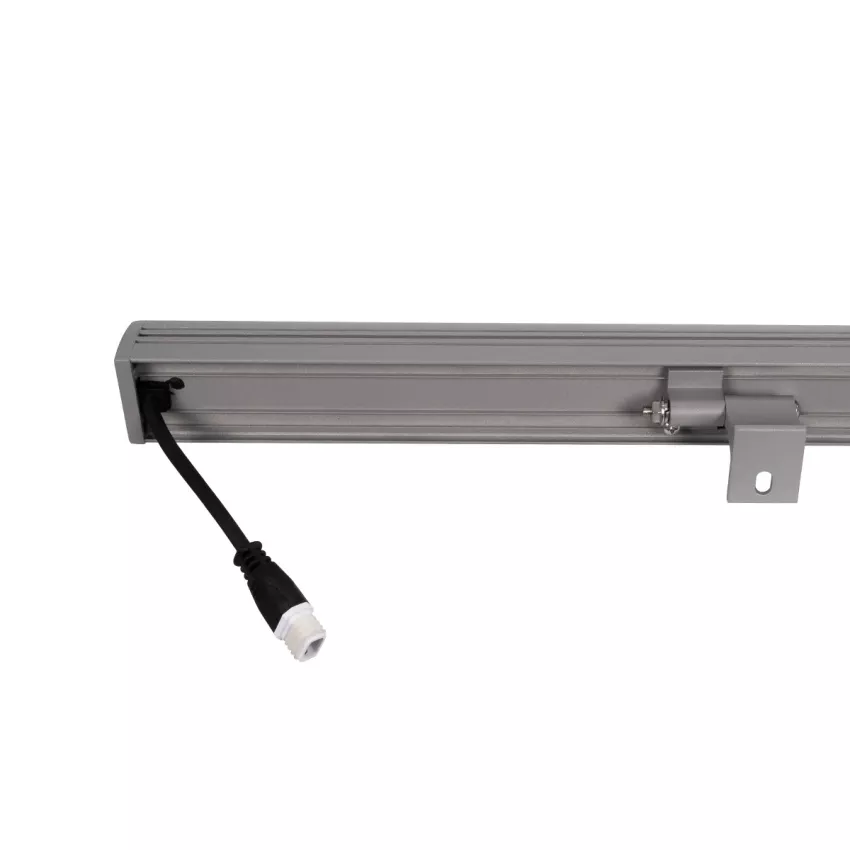 GLOBOSTAR® WASHERFAIA  Μπάρα Φωτισμού Wall Washer LED 24W 2880lm 15° DC 24V Αδιάβροχο IP65 Ψυχρό Λευκό 6000K Dimmable - Bridgelux SMD Chip - Ασημί - Μ100 x Π4 x Υ6.1cm