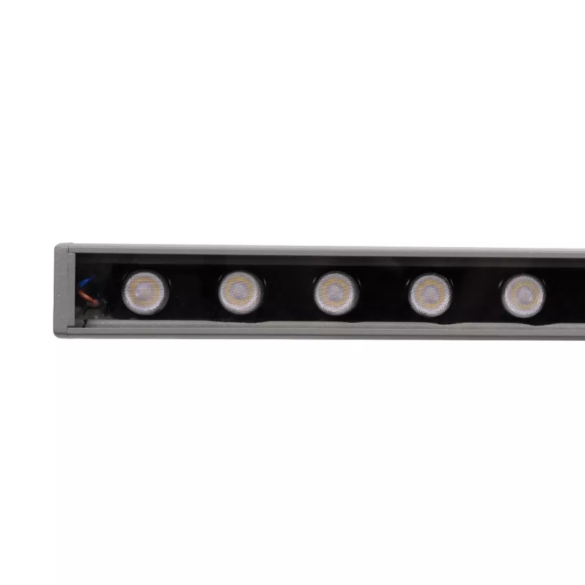 GLOBOSTAR® WASHERFAIA  Μπάρα Φωτισμού Wall Washer LED 24W 2880lm 15° DC 24V Αδιάβροχο IP65 Ψυχρό Λευκό 6000K Dimmable - Bridgelux SMD Chip - Ασημί - Μ100 x Π4 x Υ6.1cm