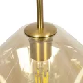 GLOBOSTAR® AMARIS  Μοντέρνο Κρεμαστό Φωτιστικό Οροφής με Ντουί 3 x E27 AC 220-240V IP20 - Χρυσό & Μελί - Μ75 x Π30 x Υ30cm