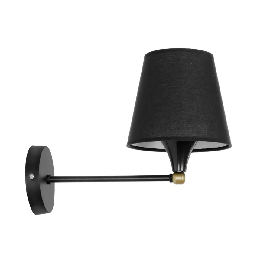 GLOBOSTAR® BLAKI  Μοντέρνο Φωτιστικό Τοίχου - Απλίκα με Ντουί 1 x E27 AC 220-240V IP20 - Μαύρο - Μ40 x Π15 x Υ20cm