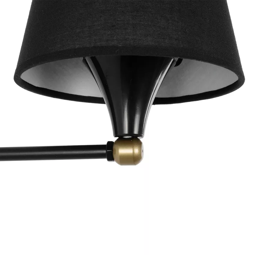 GLOBOSTAR® BLAKI  Μοντέρνο Φωτιστικό Τοίχου - Απλίκα με Ντουί 1 x E27 AC 220-240V IP20 - Μαύρο - Μ40 x Π15 x Υ20cm