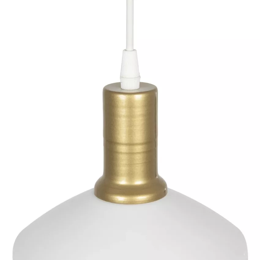 GLOBOSTAR® NETO  Μοντέρνο Κρεμαστό Φωτιστικό Οροφής με Ντουί 1 x E27 AC 220-240V IP20 - Χρυσό & Λευκό - Μ18 x Π18 x Υ70cm