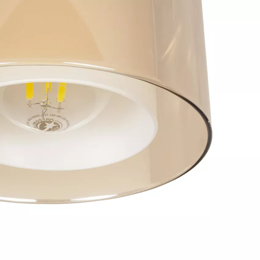 GLOBOSTAR® ZENIA  Vintage Κρεμαστό Φωτιστικό Οροφής με Ντουί 1 x E27 AC 220-240V IP20 - Μαύρο - Μ16 x Π16 x Υ70cm