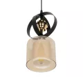 GLOBOSTAR® ZENIA  Vintage Κρεμαστό Φωτιστικό Οροφής με Ντουί 1 x E27 AC 220-240V IP20 - Μαύρο - Μ16 x Π16 x Υ70cm