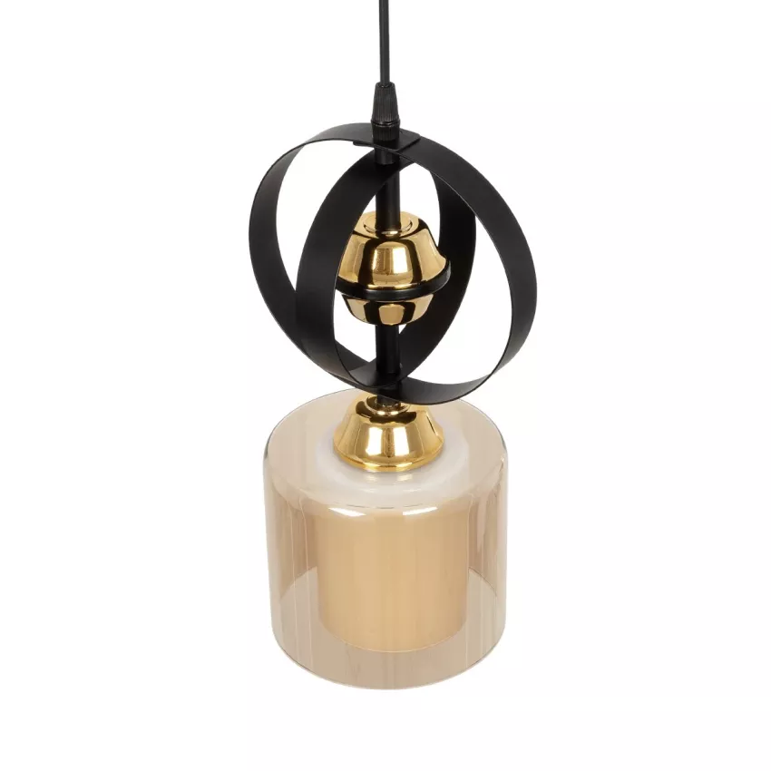 GLOBOSTAR® ZENIA  Vintage Κρεμαστό Φωτιστικό Οροφής με Ντουί 1 x E27 AC 220-240V IP20 - Μαύρο - Μ16 x Π16 x Υ70cm