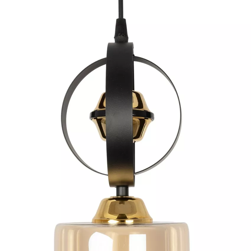 GLOBOSTAR® ZENIA  Vintage Κρεμαστό Φωτιστικό Οροφής με Ντουί 1 x E27 AC 220-240V IP20 - Μαύρο - Μ16 x Π16 x Υ70cm
