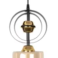 GLOBOSTAR® ZENIA  Vintage Κρεμαστό Φωτιστικό Οροφής με Ντουί 1 x E27 AC 220-240V IP20 - Μαύρο - Μ16 x Π16 x Υ70cm
