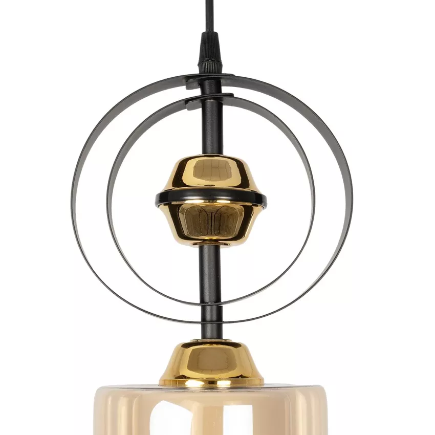 GLOBOSTAR® ZENIA  Vintage Κρεμαστό Φωτιστικό Οροφής με Ντουί 1 x E27 AC 220-240V IP20 - Μαύρο - Μ16 x Π16 x Υ70cm