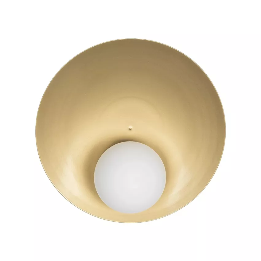 GLOBOSTAR® PLATO  Vintage Φωτιστικό Τοίχου - Απλίκα με Ντουί 1 x E27 AC 220-240V IP20 - Χρυσό & Λευκό - M40 x Π19 x Υ40cm
