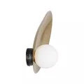 GLOBOSTAR® PLATO  Vintage Φωτιστικό Τοίχου - Απλίκα με Ντουί 1 x E27 AC 220-240V IP20 - Χρυσό & Λευκό - M40 x Π19 x Υ40cm