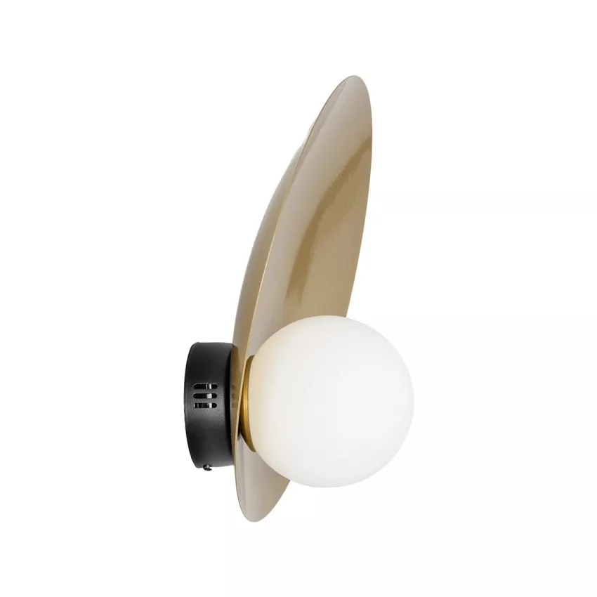GLOBOSTAR® PLATO  Vintage Φωτιστικό Τοίχου - Απλίκα με Ντουί 1 x E27 AC 220-240V IP20 - Χρυσό & Λευκό - M40 x Π19 x Υ40cm