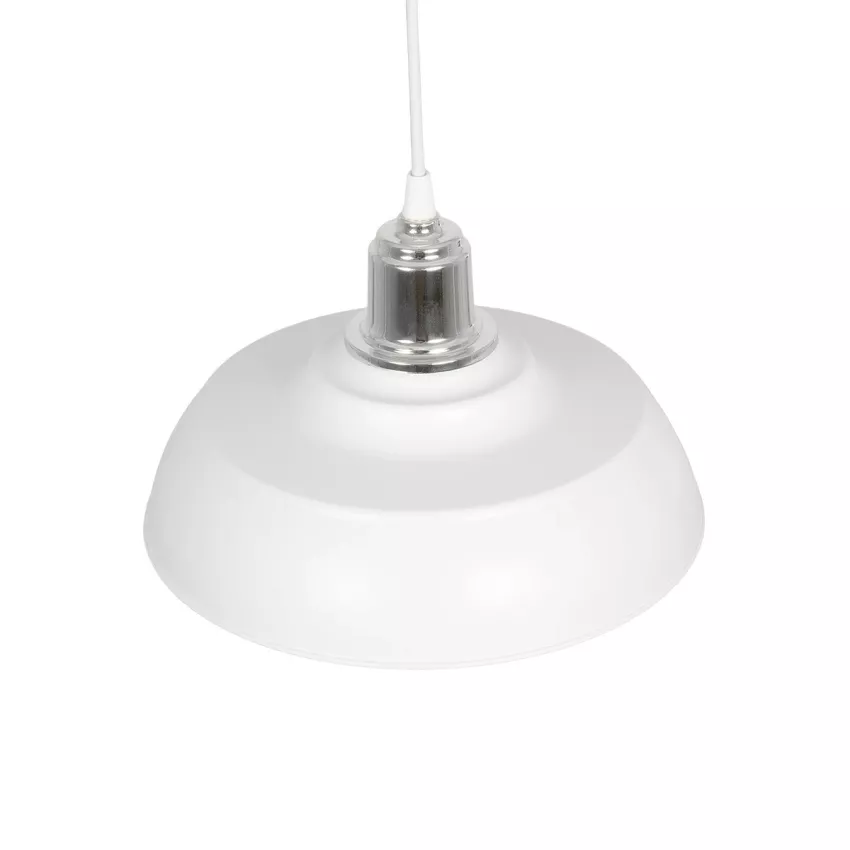 GLOBOSTAR® LOAN  Μοντέρνο Κρεμαστό Φωτιστικό Οροφής με Ντουί 1 x E27 AC 220-240V IP20 - Λευκό & Ασημί  - Μ25.5 x Π25.5 x Υ17cm