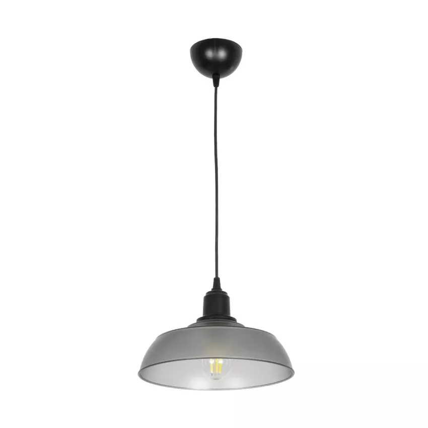 GLOBOSTAR® LOAN  Μοντέρνο Κρεμαστό Φωτιστικό Οροφής με Ντουί 1 x E27 AC 220-240V IP20 - Γκρι Δίαφανο - Μ25.5 x Π25.5 x Υ17cm