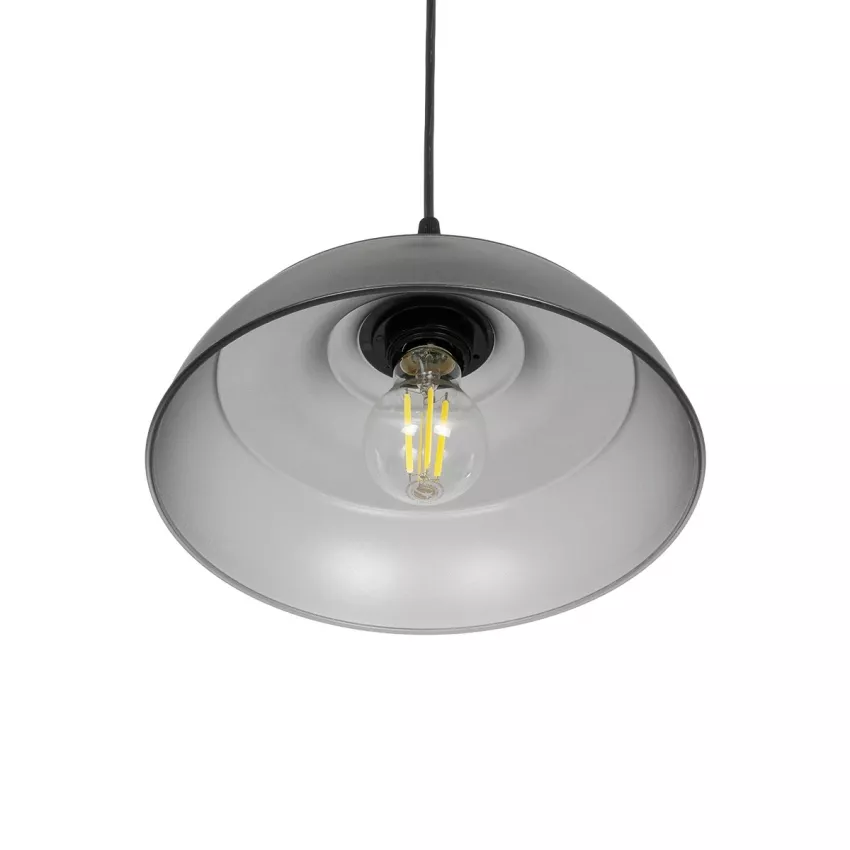 GLOBOSTAR® LOAN  Μοντέρνο Κρεμαστό Φωτιστικό Οροφής με Ντουί 1 x E27 AC 220-240V IP20 - Γκρι Δίαφανο - Μ25.5 x Π25.5 x Υ17cm