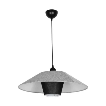 GLOBOSTAR® STORM  Μοντέρνο Κρεμαστό Φωτιστικό Οροφής με Ντουί 1 x E27 AC 220-240V IP20 - Μαύρο & Γκρί  - Μ50 x Π50 x Υ24cm