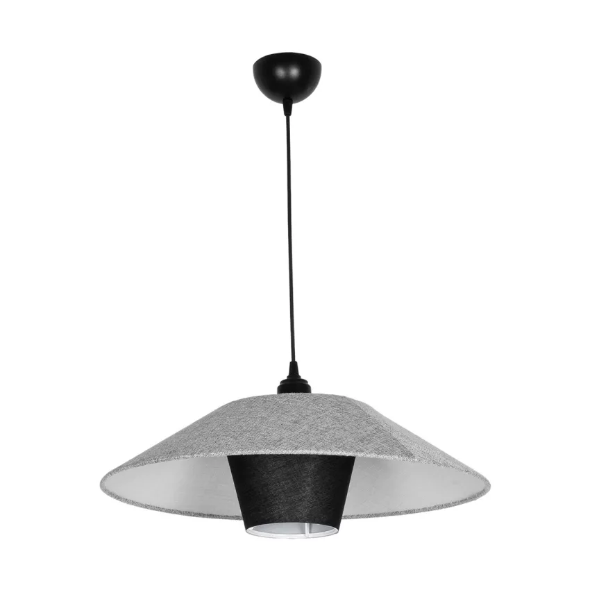 GLOBOSTAR® STORM  Μοντέρνο Κρεμαστό Φωτιστικό Οροφής με Ντουί 1 x E27 AC 220-240V IP20 - Μαύρο & Γκρί  - Μ50 x Π50 x Υ24cm