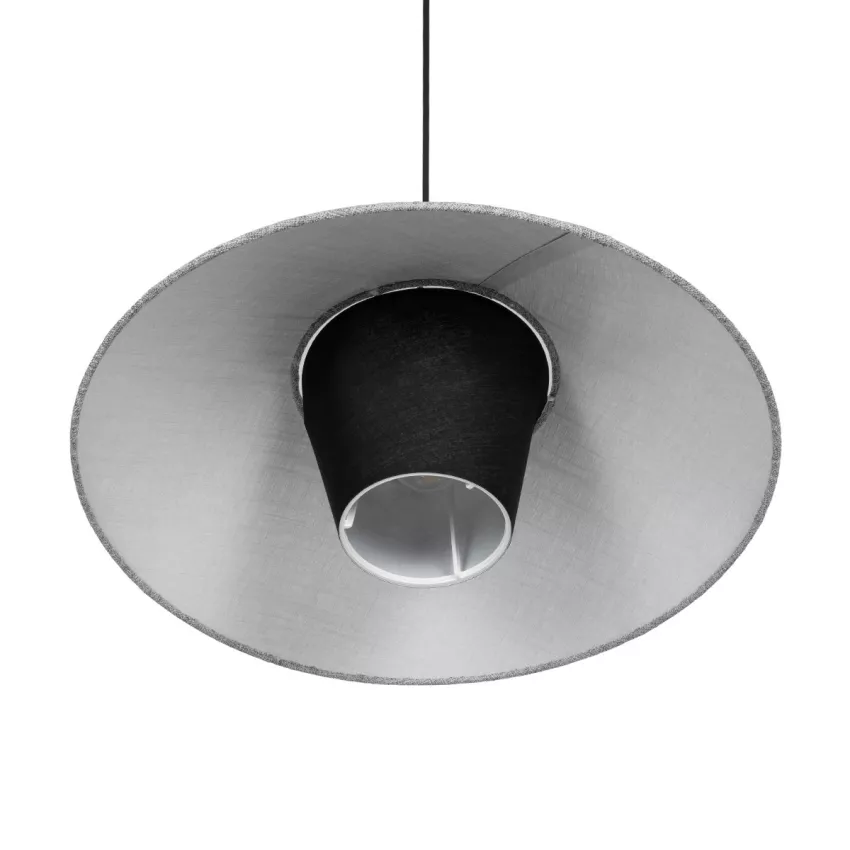 GLOBOSTAR® STORM  Μοντέρνο Κρεμαστό Φωτιστικό Οροφής με Ντουί 1 x E27 AC 220-240V IP20 - Μαύρο & Γκρί  - Μ50 x Π50 x Υ24cm