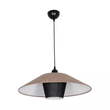 GLOBOSTAR® STORM  Μοντέρνο Κρεμαστό Φωτιστικό Οροφής με Ντουί 1 x E27 AC 220-240V IP20 - Μαύρο &  Μπεζ - Μ50 x Π50 x Υ24cm