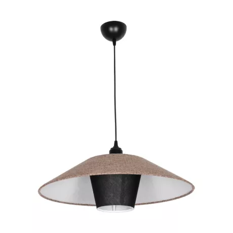 GLOBOSTAR® STORM  Μοντέρνο Κρεμαστό Φωτιστικό Οροφής με Ντουί 1 x E27 AC 220-240V IP20 - Μαύρο &  Μπεζ - Μ50 x Π50 x Υ24cm