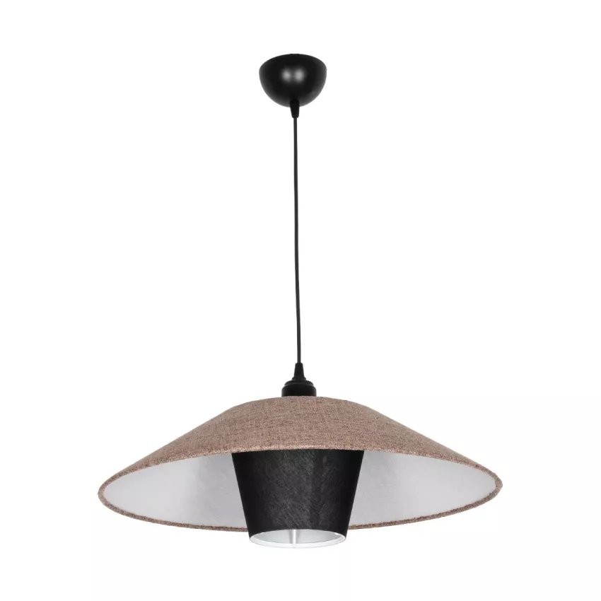GLOBOSTAR® STORM  Μοντέρνο Κρεμαστό Φωτιστικό Οροφής με Ντουί 1 x E27 AC 220-240V IP20 - Μαύρο &  Μπεζ - Μ50 x Π50 x Υ24cm