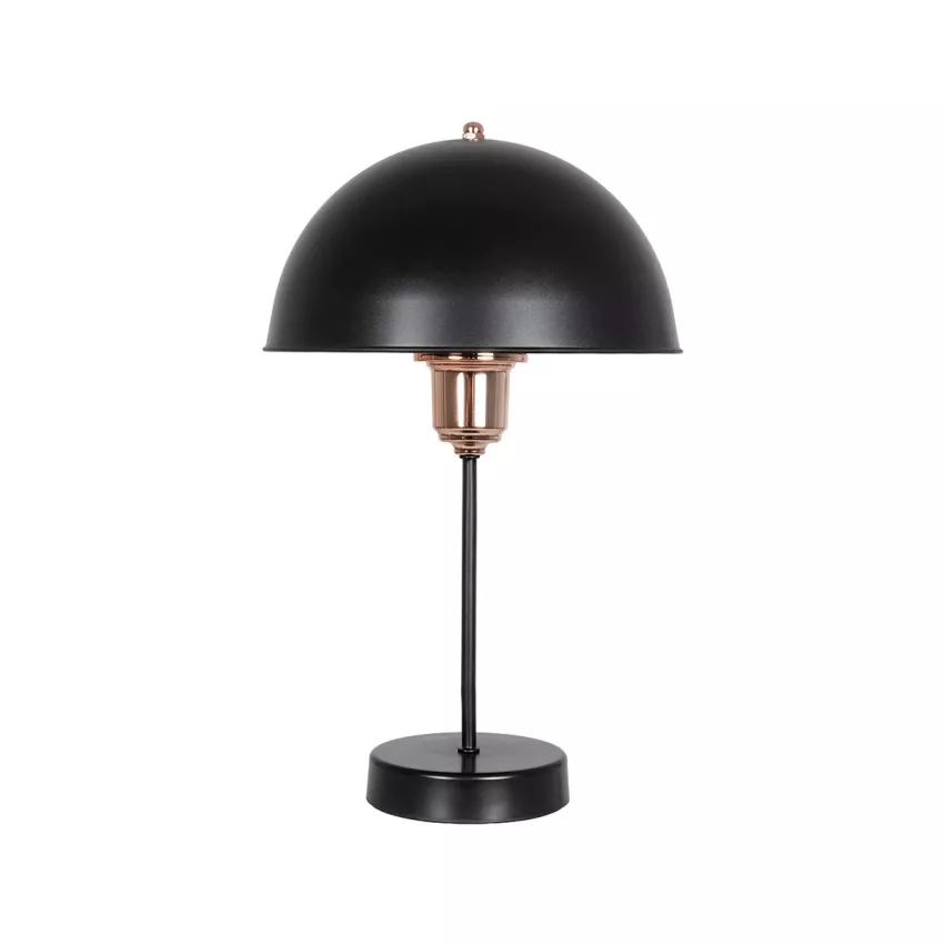 GLOBOSTAR® GAZETA  Μοντέρνο Επιτραπέζιο Φωτιστικό Πορτατίφ με Ντουί 1 x E27 AC 220-240V IP20 - Μαύρο & Μπρονζέ - Μ25 x Π25 x Υ39cm