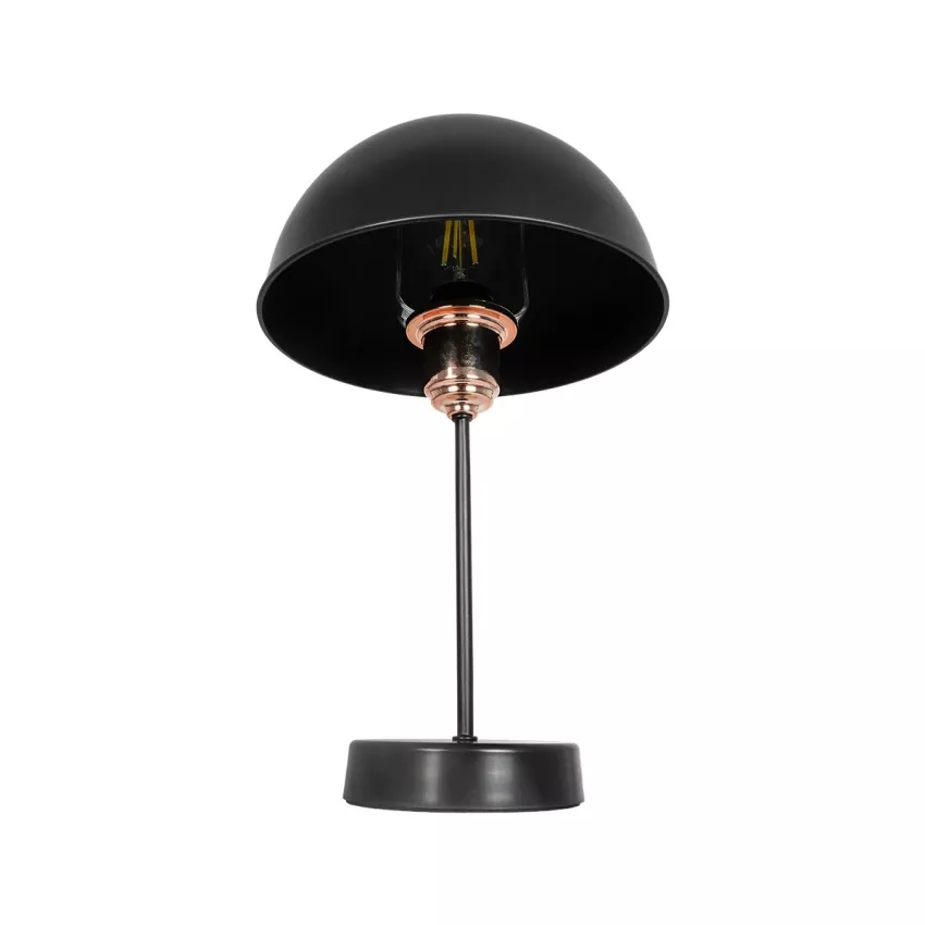 GLOBOSTAR® GAZETA  Μοντέρνο Επιτραπέζιο Φωτιστικό Πορτατίφ με Ντουί 1 x E27 AC 220-240V IP20 - Μαύρο & Μπρονζέ - Μ25 x Π25 x Υ39cm