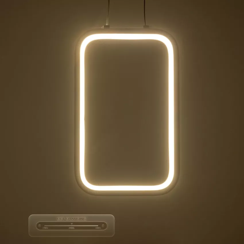 GLOBOSTAR® DEROBA  Μοντέρνο Κρεμαστό Φωτιστικό Οροφής LED 12W 1320lm 360° AC 220-240V IP20 Ρυθμιζόμενο Λευκό CCT με On/Off 2700K/4500K/6000K - Lumileds SMD Chip - Νίκελ Βούρτσας - Μ16 x Π1.6 x Υ25.5cm