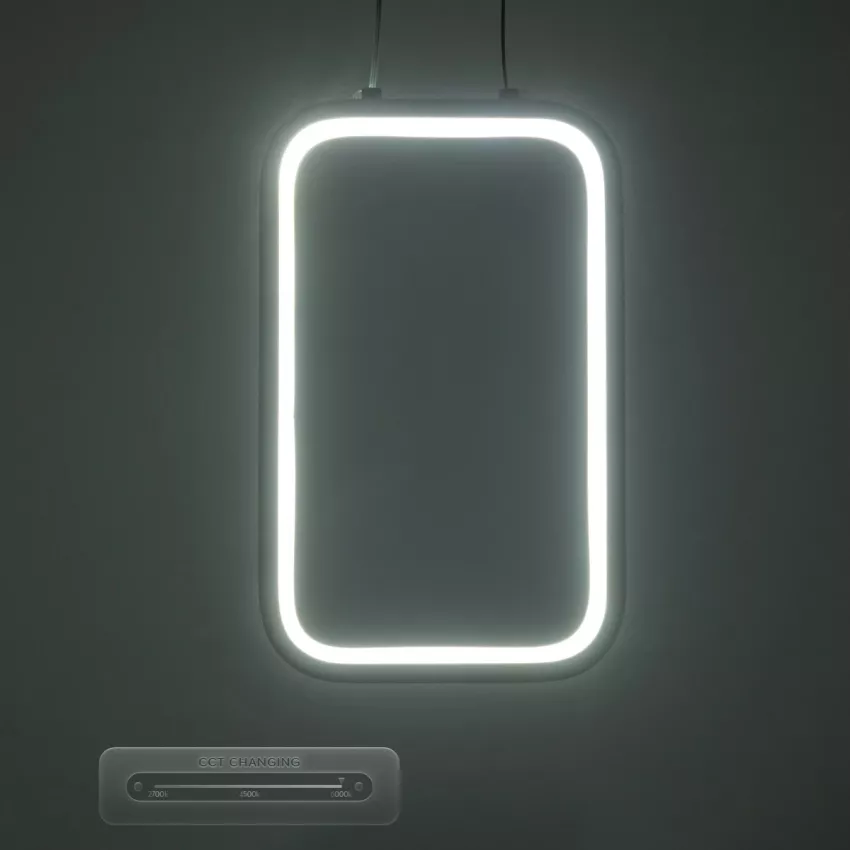 GLOBOSTAR® DEROBA  Μοντέρνο Κρεμαστό Φωτιστικό Οροφής LED 12W 1320lm 360° AC 220-240V IP20 Ρυθμιζόμενο Λευκό CCT με On/Off 2700K/4500K/6000K - Lumileds SMD Chip - Νίκελ Βούρτσας - Μ16 x Π1.6 x Υ25.5cm
