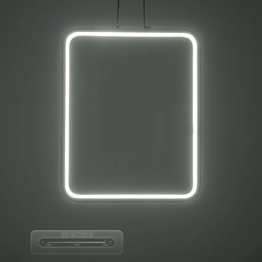 GLOBOSTAR® NEROBA  Μοντέρνο Κρεμαστό Φωτιστικό Οροφής LED 18W 1980lm 360° AC 220-240V IP20 Ρυθμιζόμενο Λευκό CCT με On/Off 2700K/4500K/6000K - Lumileds SMD Chip - Νίκελ Βούρτσας - Μ29 x Π2 x Υ36cm