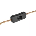 GLOBOSTAR® WHIP  Μοντέρνο DIY Πλεκτό Καλώδιο με Ντουί 1 x E27, Διακόπτη On/Off & Πρίζα AC 220-240V IP20 - Καφέ & Μαύρο - Μ150 x Π2.7 x Υ1.9cm